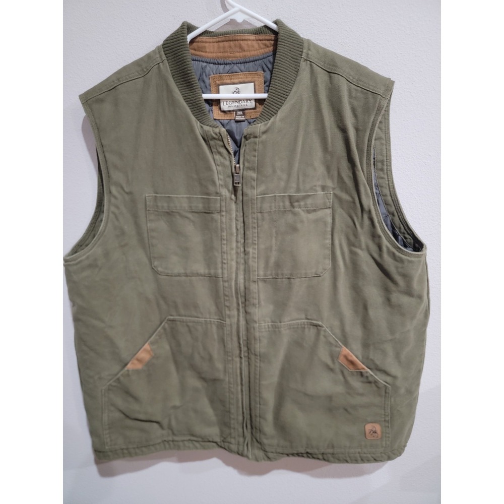 Legendary Whitetails Men's 2XL Canvas Cross Trail Workwear Quilted Green Vest